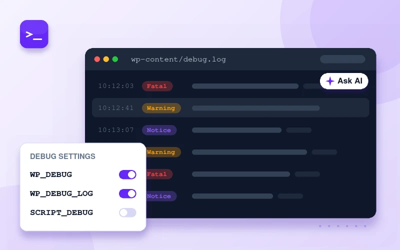 BugTrace debug log viewer and debug settings